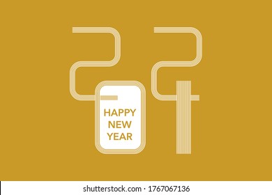 2021 Feliz Año Nuevo fondo vectorial.