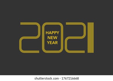 2021 Happy New Year vector background.