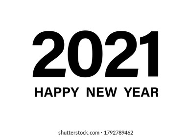 2021 Happy New Year. Vector isolated element. Minimal concept. Abstract icon. Brochure design template, banner, card. Stock vector. EPS 10