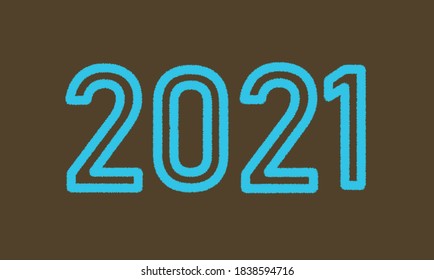 2021, Frohes neues Jahr, Vektorplakat
