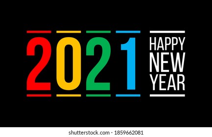 2021 happy new year vector greetings card or cover template