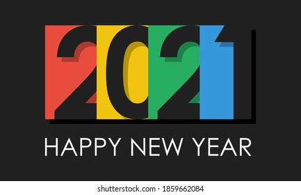 2021 happy new year vector greetings card or cover template