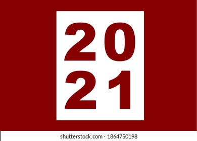 2021 Happy New Year Vector Template Design, Paper Greeting Card, Background, Red White, Abstract Illustration of Chinese Year Buffalo