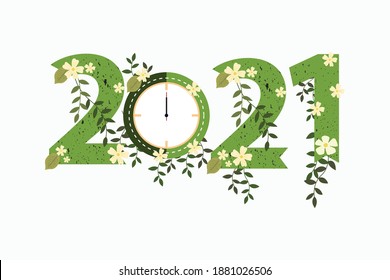 2021. Feliz Año Nuevo 2021 ilustración vectorial