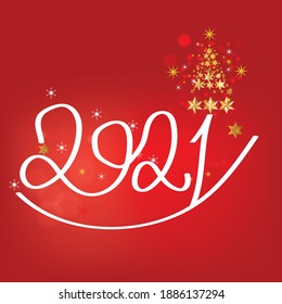 2021, Happy New Year vector illustration for banner, flyer and greeting card