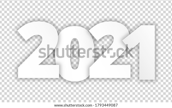 透明な背景に21年の新年の白い紙切り 季節のグリーティングカード カレンダー 招待状 パンフレットテンプレート のベクター画像素材 ロイヤリティフリー