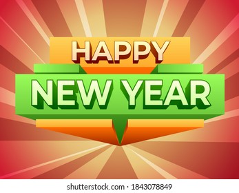 2021 Happy New Year3d Promotion Poster or banner. Change or open to new year 2021 concept.Promotion and shopping template for New Year.Vector EPS10