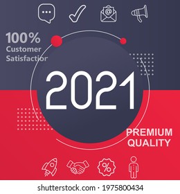 2021 icon. Customize your design with a colorful background template.