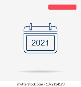 2021 icon. Vector concept illustration for design.
