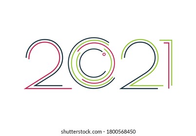 2021 image. 2021 Modern image colorful circle lines