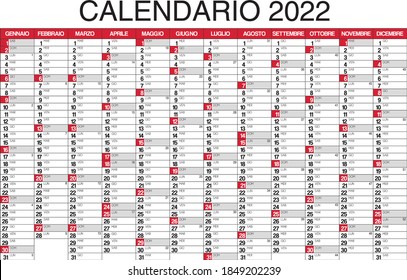 2021 Italian Calendar. Vector calendar, Year