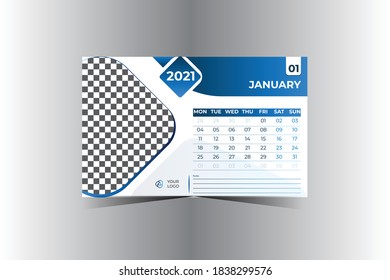 2021 January calendar design vector template