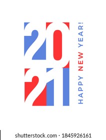 2021 logo concept, Happy New Year poster template, vector illustration.