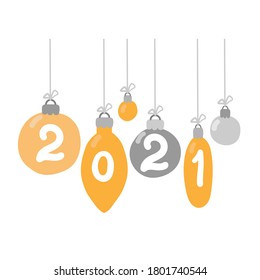 2021 logo . Hand sketched numbers of new year