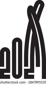 2021 logo wish luck cross fingers gesture desire positive thinking