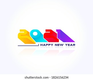 2021 Merry Christmas and Happy New Year calendar logo. Numbers in modern minimalism style. Abstract isolated graphic design template. vector colorful digits, white background.
