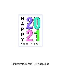 2021 Merry Christmas and Happy New Year calendar logo. Numbers in modern minimalism style. Vector colorful digits, white background.