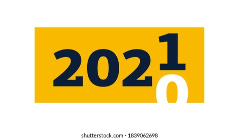 2021 Merry Christmas and A Happy New Year calendar logo. Numbers in minimalist style. 2021 number logo vector in eps 10.