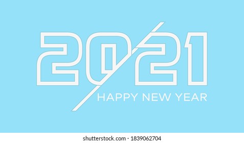 2021 Merry Christmas and A Happy New Year calendar logo. Numbers in minimalist style. 2021 number logo vector in eps 10.