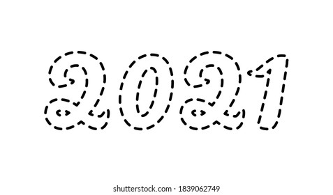 2021 Merry Christmas and A Happy New Year calendar logo. Numbers in minimalist style. 2021 number logo vector in eps 10.