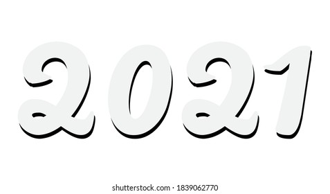2021 Merry Christmas and A Happy New Year calendar logo. Numbers in minimalist style. 2021 number logo vector in eps 10.