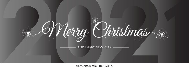 2021 merry christmas and happy new year greeting card