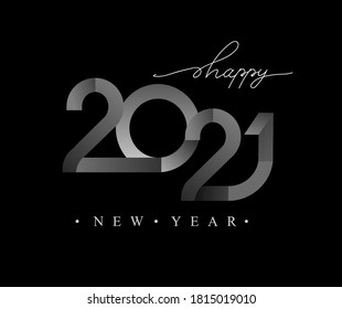 2021 modern logotype, happy new year 2021 sign, modern design vector elements for calendar and greeting card.