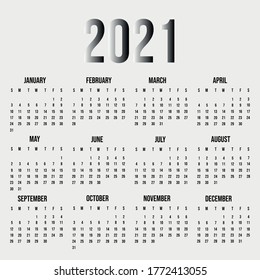  2021 Modern new year stylish calendar template