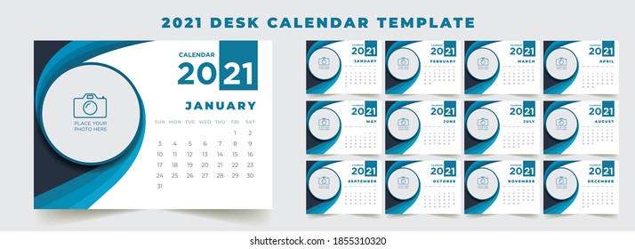 2021 Mordant, elegant  Desk Calendar Template