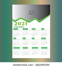 2021 new colorful calendar design vector template. Happy new year 2021 calendar design. Modern creative stylish wall calendar design. Wall calendar 2021 vector template. 