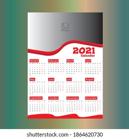 2021 new style wall calendar design for new year. Trendy wall calendar design vector template. Happy new year 2021 stylish calendar design. Modern creative calendar design 2021. 