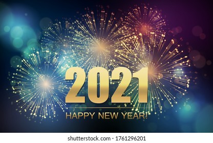 2021 New Year Abstract Background With Fireworks