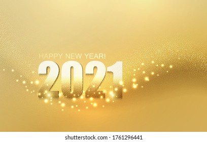 2021 New Year Abstract shiny color gold light design element