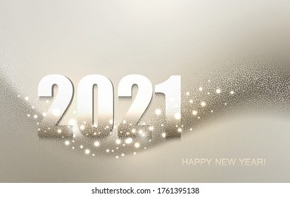 2021 New Year Abstract shiny color gold light design element