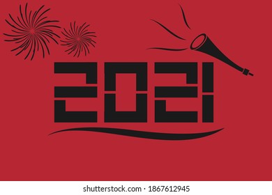 Fondo del Año Nuevo 2021 Fuegos artificiales negros
