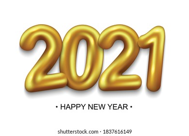 2021 New Year background with gold numbers. Festive premium design template for holiday greeting card