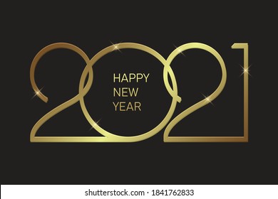 2021 New Year background with gold numbers. Festive premium design template