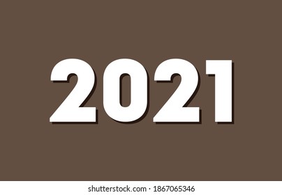 2021 new year background. Greeting card 2021 Fonts flyer view from above banner. Celebrate brochure paper cut icon, 3D illustration
