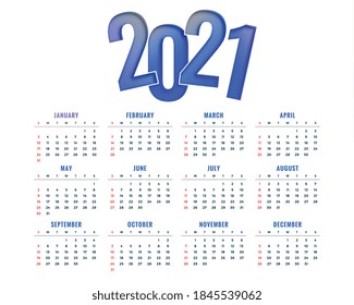 2021 new year calendar design simple modern template