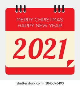 Ilustración de vectores del calendario de Año Nuevo 2021.