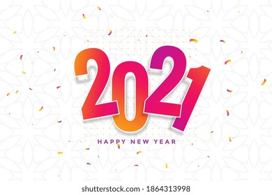 2021 new year card design with confetti