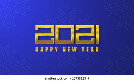 2021 New Year card. Gold number 2021. Vector illustration
