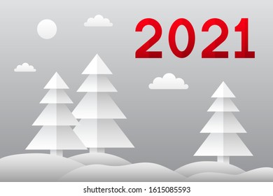 2021 New Year card. Vector illustration.