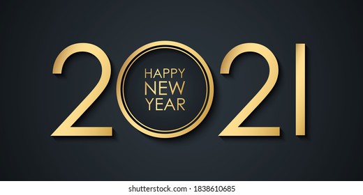 2021 New Year celebrate banner with 2021 numbers creative design and Happy New Year holiday greetings. Vector illustration.
