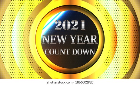 2021 New year countdown background banner. Golden New year eve party wallpaper.