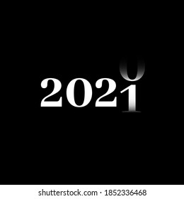 2021 New Year counter, change calendar illustration