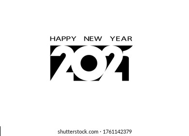 2021, neues Jahr, elegante Vektorgrafik, Logo-Nummern 2021