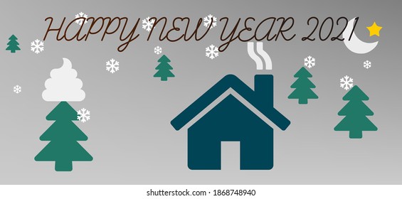 Ilustración vectorial de saludo de Año Nuevo 2021