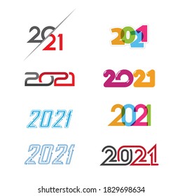 plantilla de diseño de ilustración de vectores de iconos de 2021 de año nuevo