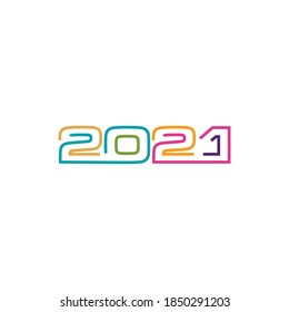 2021 new year icon vector illustration design template